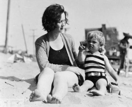 1928- with her mom