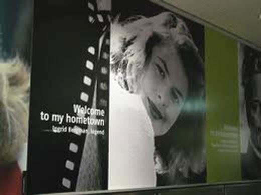 پوستر اینگرید برگمن در فرودگاه استکهلم